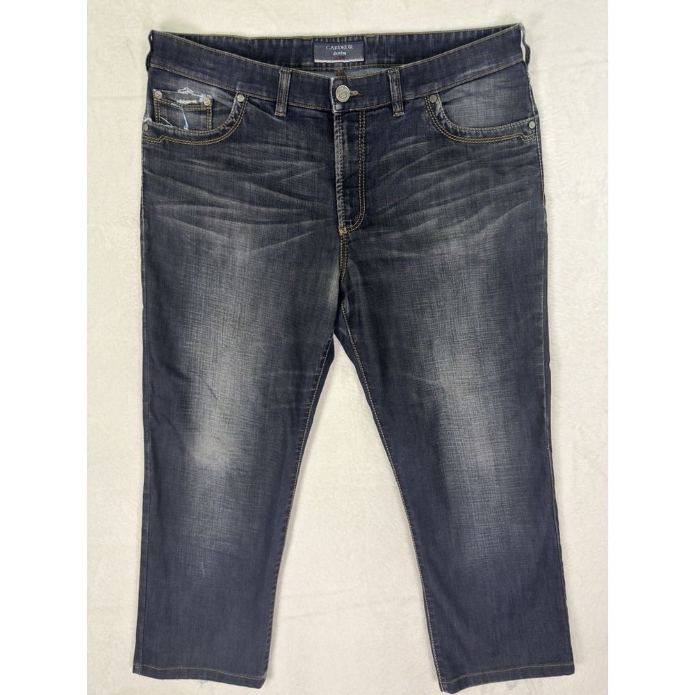 Gardeur Denim Jeans Mens 40x27** Blue Dark Wash Grosse Straight Mid Rise